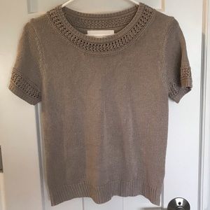 Anthropologie short sleeve knit sweater top